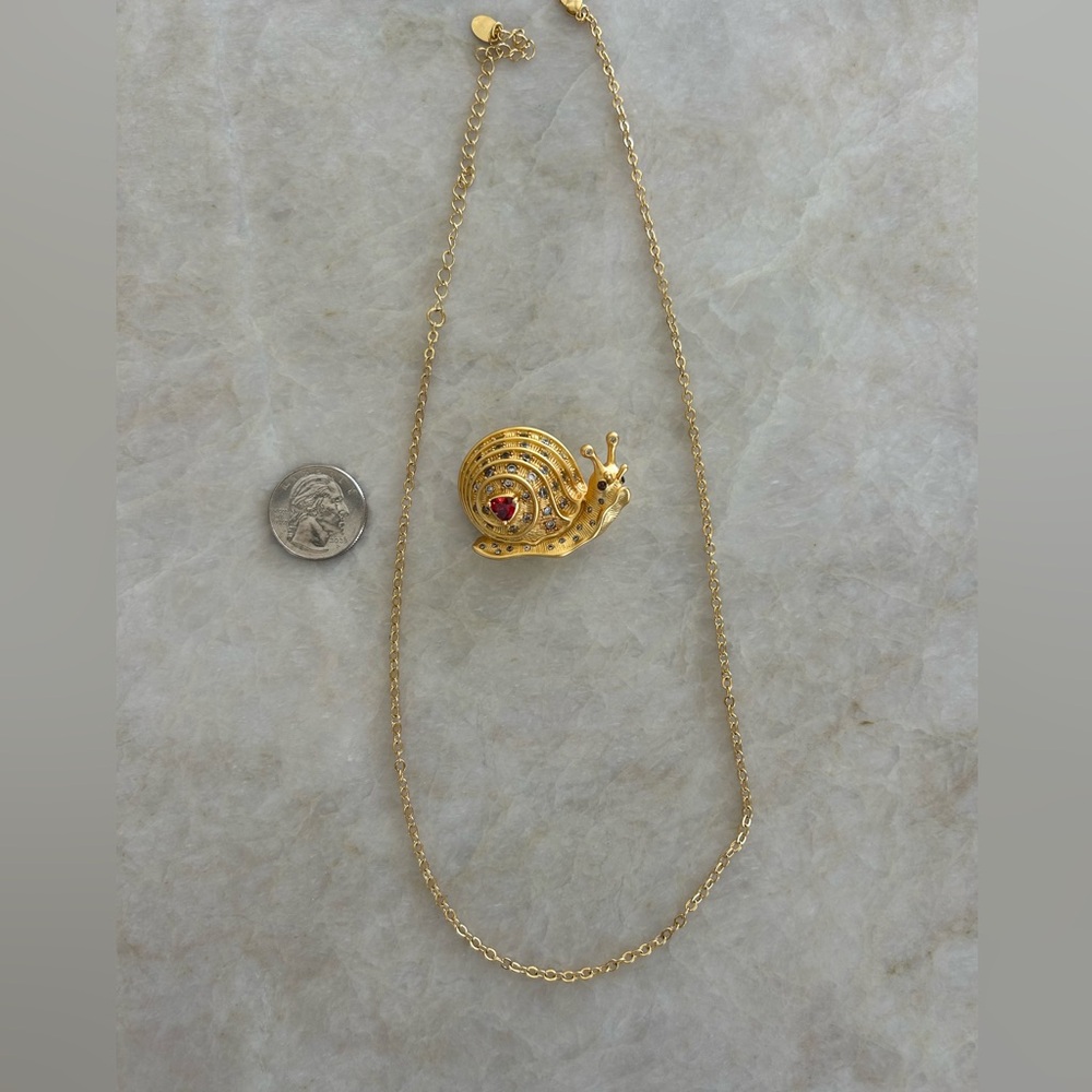 JCB jewelry collection snail Swarovski brooch & chain